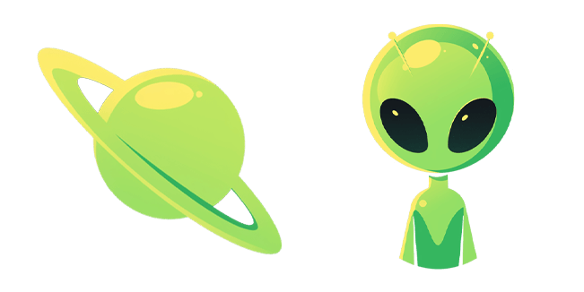 green planet & green alien custom cursor