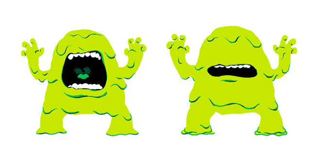 green slime monster animated custom cursor