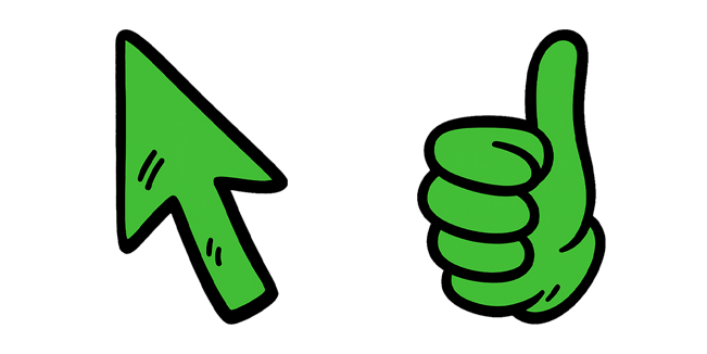 green thumbs up custom cursor