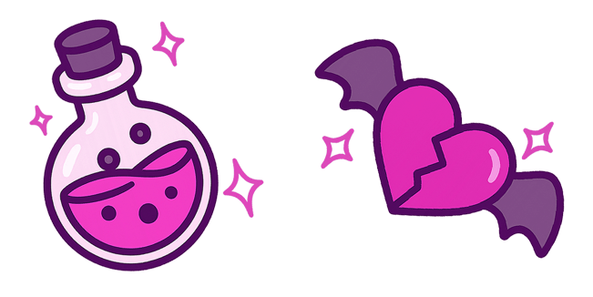 halloween love potion heart bat custom cursor