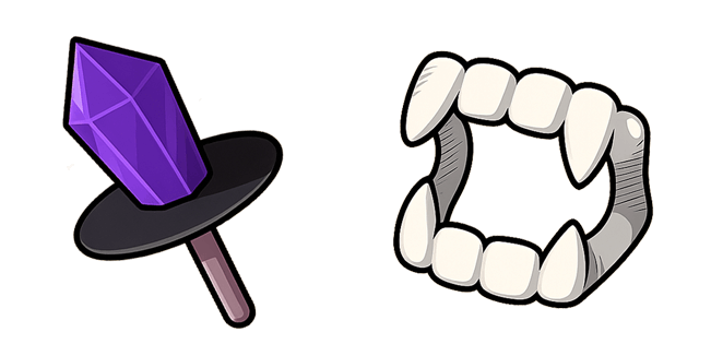 halloween purple candy vampire fangs custom cursor