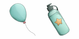 Hand Drawn Balloon & Bottle Cursor - Sweezy Custom Cursors