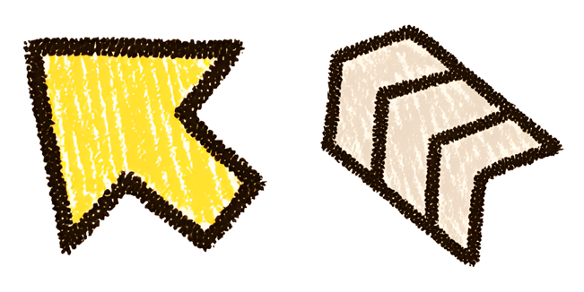 hand drawn chalk arrow chevron custom cursor