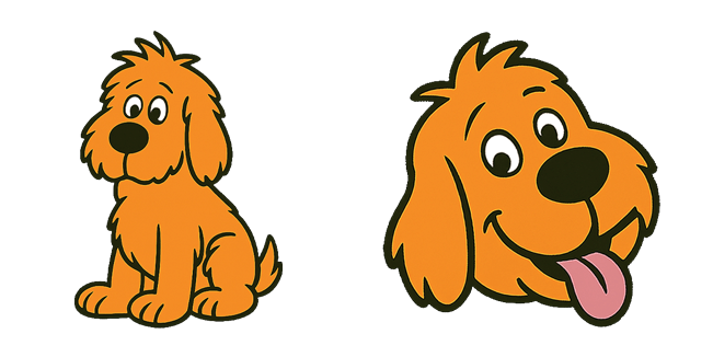 happy cartoon dog custom cursor