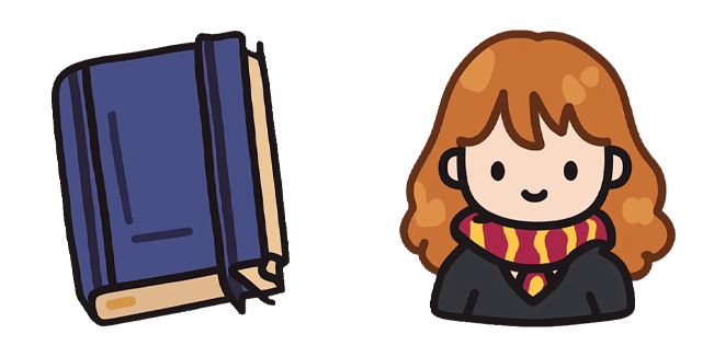 harry potter chibi hermione granger and magic book custom cursor