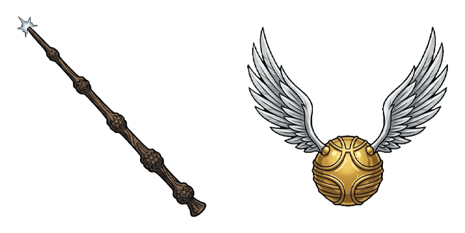 harry potter elder wand and golden snitch custom cursor
