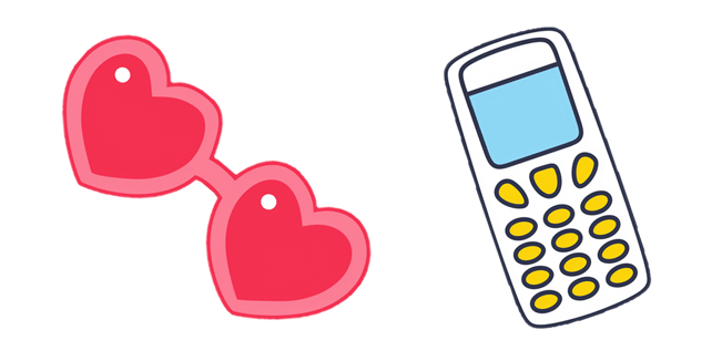 heart glasses retro phone custom cursor