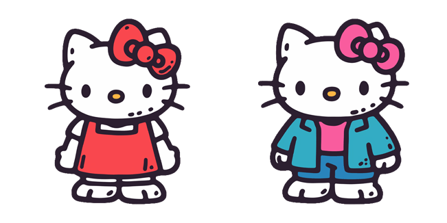 hello kitty red dress blue jacket custom cursor