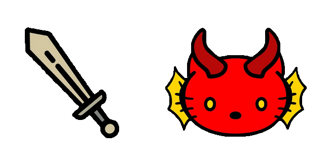hello kitty x stranger things hellfire club animated custom cursor