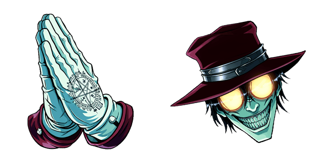 hellsing alucard face and praying hands custom cursor