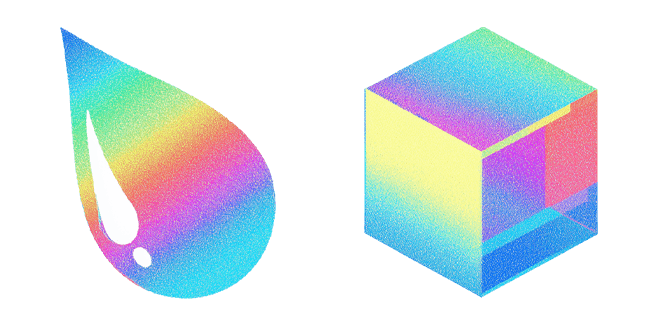 holographic rainbow droplet cube custom cursor