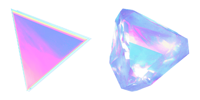 holographic triangle diamond crystal custom cursor