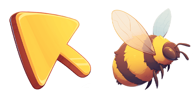 honey arrow & bee custom cursor
