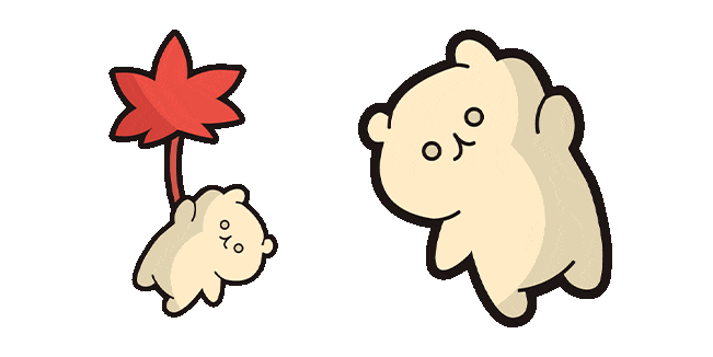 kawaii fall bear animated custom cursor