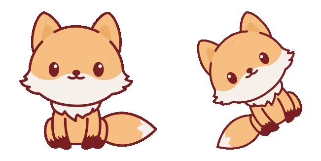 kawaii fox animated custom cursor