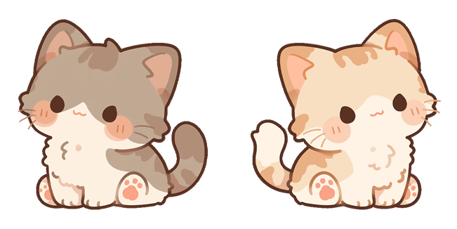 kawaii gray and cream kittens custom cursor
