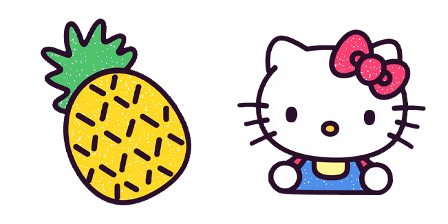 kawaii hello kitty and pineapple custom cursor