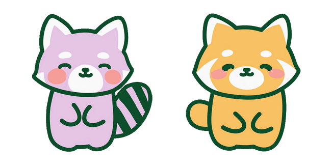 kawaii pastel possom red panda custom cursor