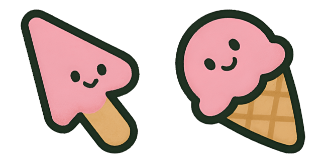 kawaii pink ice cream custom cursor