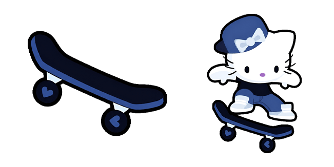 kawaii skateboarding hello kitty and skateboard custom cursor