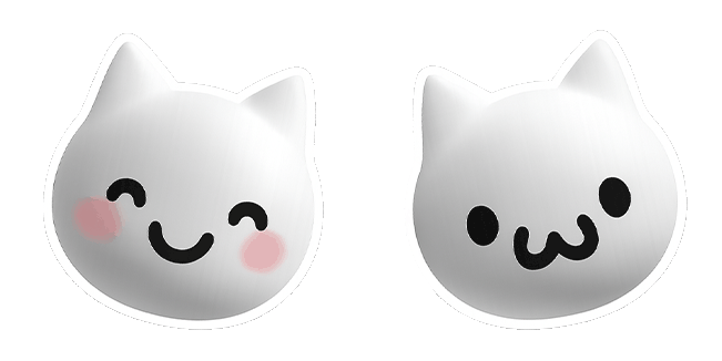 kawaii white cat head animated custom cursor