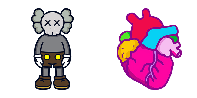 kaws & anatomical heart custom cursor