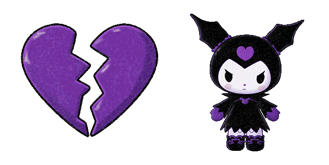 kuromi broken heart dark animated custom cursor