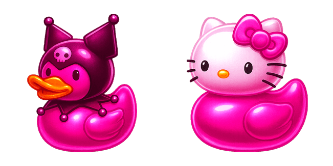 kuromi & hello kitty pink rubber duck custom cursor