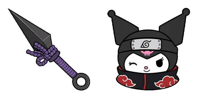 kuromi naruto crossover akatsuki cloak and kunai dagger custom cursor