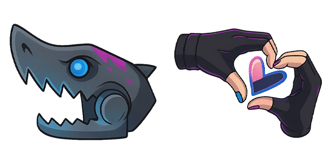 league of legends jinx heart hands & fishbones custom cursor
