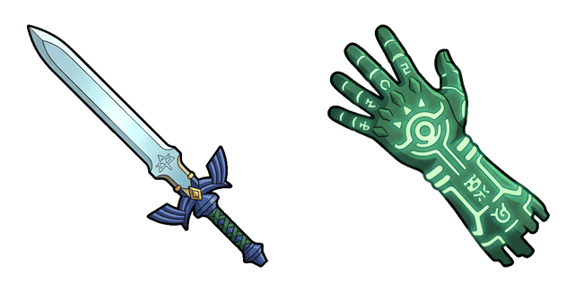 legend of zelda master sword and link green arm custom cursor