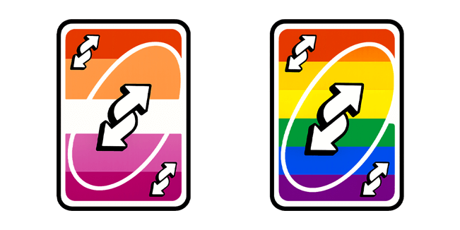 lesbian & pride uno reverse card custom cursor