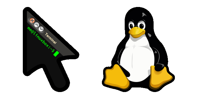 linux tux penguin animated custom cursor