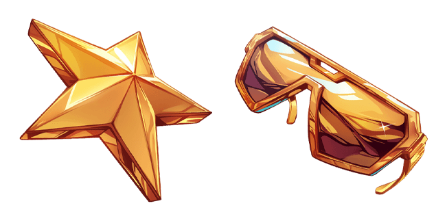 luxury golden star & sunglasses custom cursor