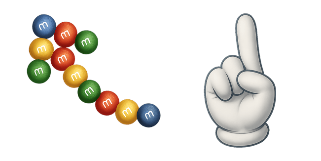 m & ms candy arrow & hand custom cursor