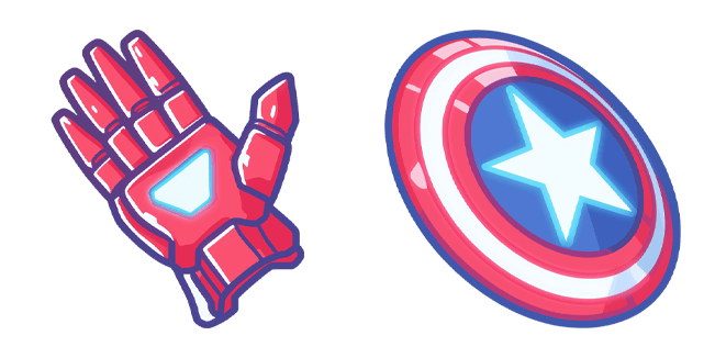 marvel iron man gauntlet and captain america shield custom cursor
