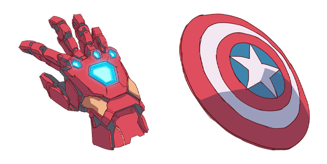 marvle iron man armor gauntlet and captain america shield custom cursor