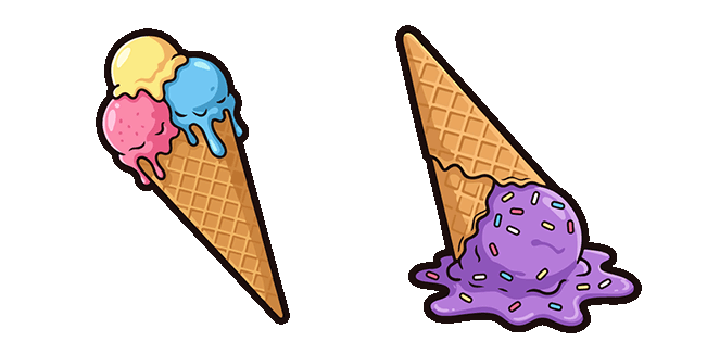 melting and dropped ice cream animated custom cursor