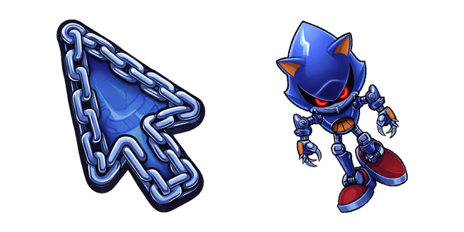 metal sonic robot and chain arrow custom cursor