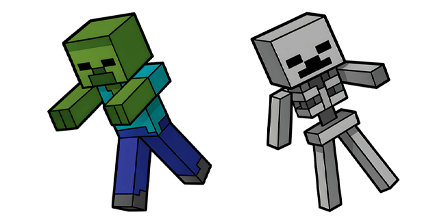 minecraft zombie & skeleton custom cursor