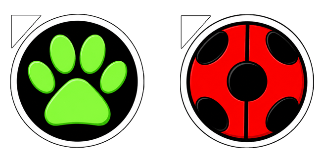 miraculous ladybug and cat noir badges custom cursor