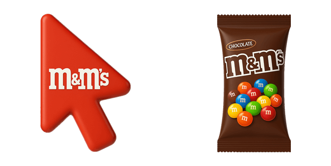 m&m’s chocolate 3D custom cursor
