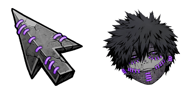 my hero academia dabi face and stitched arrow custom cursor