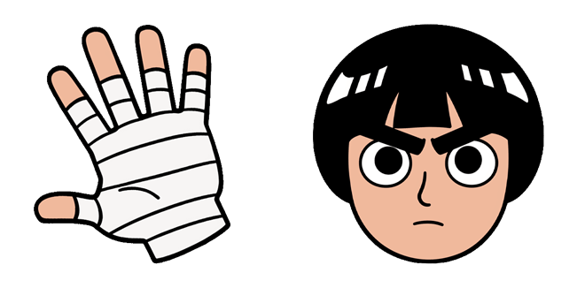 naruto rock lee face and bandaged hand custom cursor