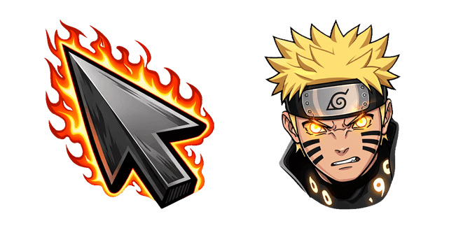 naruto uzumaki baryon mode flame arrow custom cursor