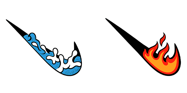 nike water & fire swoosh custom cursor