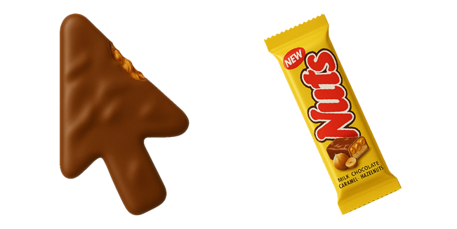 nuts chocolate bar 3d custom cursor