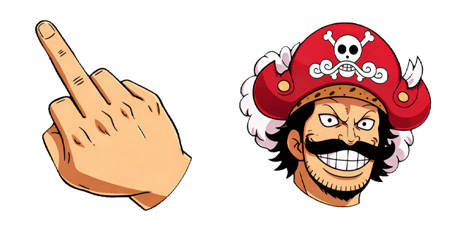 one piece gol d roger face and middle finger custom cursor
