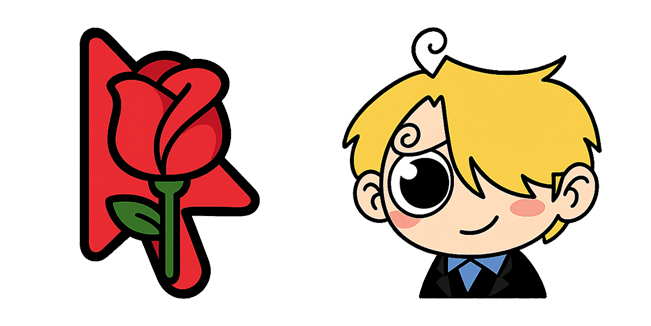 one piece kawaii sanji & rose arrow custom cursor