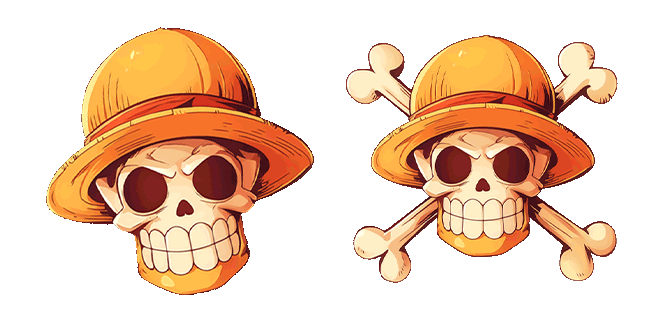 one piece luffy jolly roger art animated custom cursor